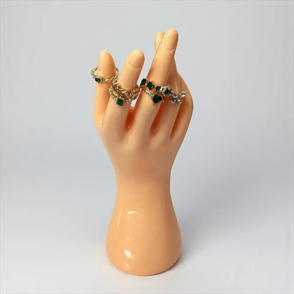 Gold & Green 6-Piece Stacking Ring Set